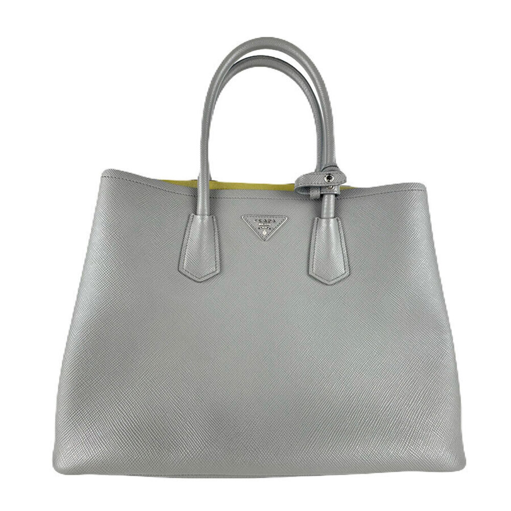 Prada 2way Shoulder Bag Leather Gray